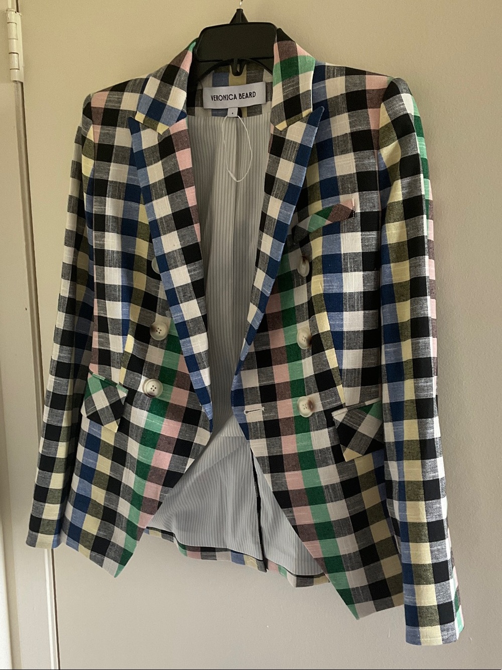 Veronica Beard Multi-Color Gingham Single-Button Blazer - Picture 2 of 7